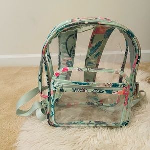 Authentic Vera Bradley clear back pack with mint flowers